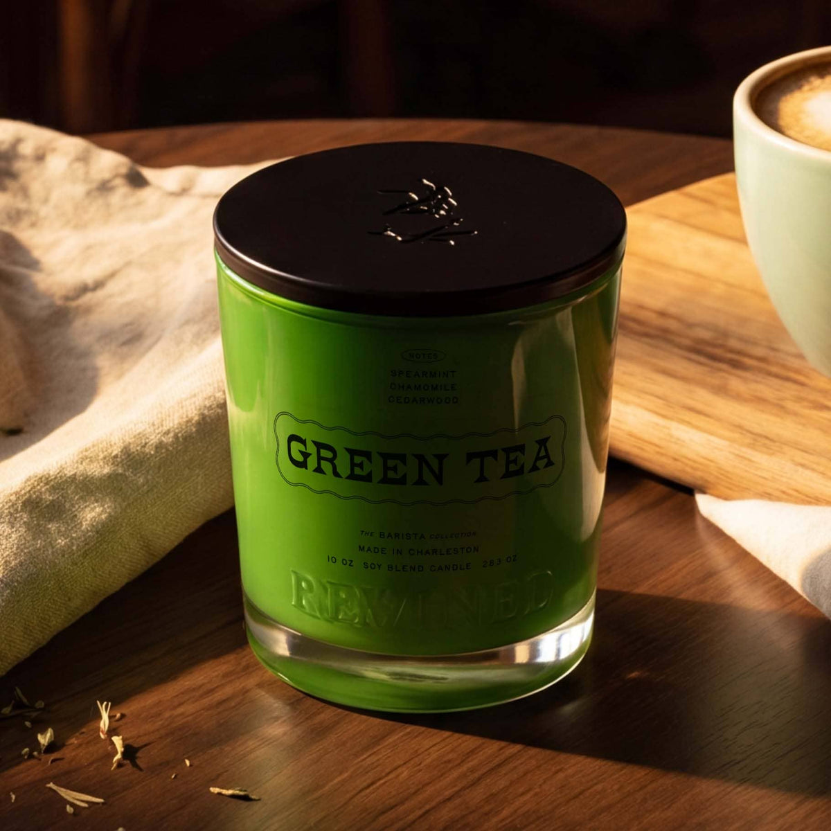 Green Tea Lidded Candle 10oz