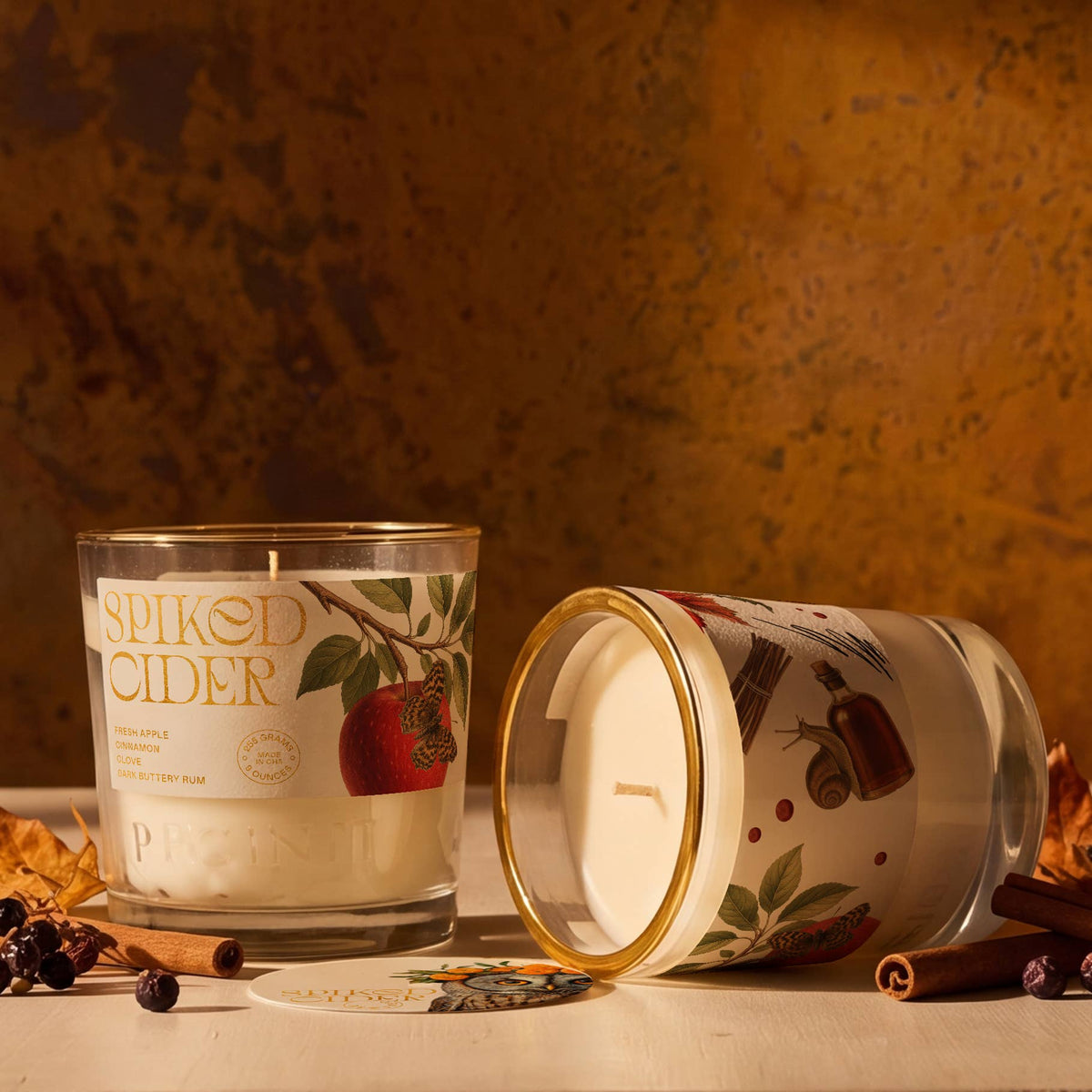 Rewined Spiked Cider Candle 10 oz (Gold Rim)